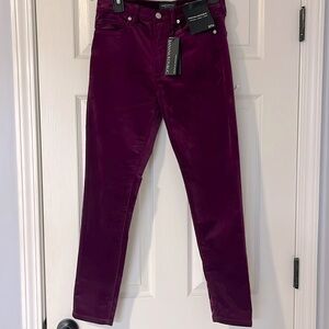 NWT Banana Republic velour plum skinny pants. High rise and ankle length. 27S